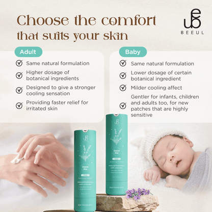 BEEUL Ease Me Cream comparison - Adult and Baby formulas for sensitive, eczema-prone skin